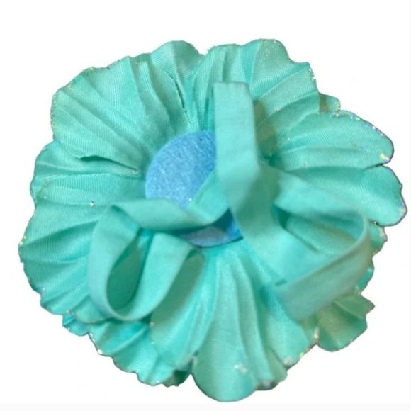 Tieks Flower Aqua Box Topper with Faux Rhinestones in Center TT-2-481 - Picture 3 of 3